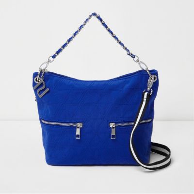 Girls blue quilted tote cross body bag&#39;